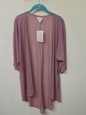 LuLaRoe Dusty Rose Sheer Open Cardigan | Coverup | Kimono SZ S
